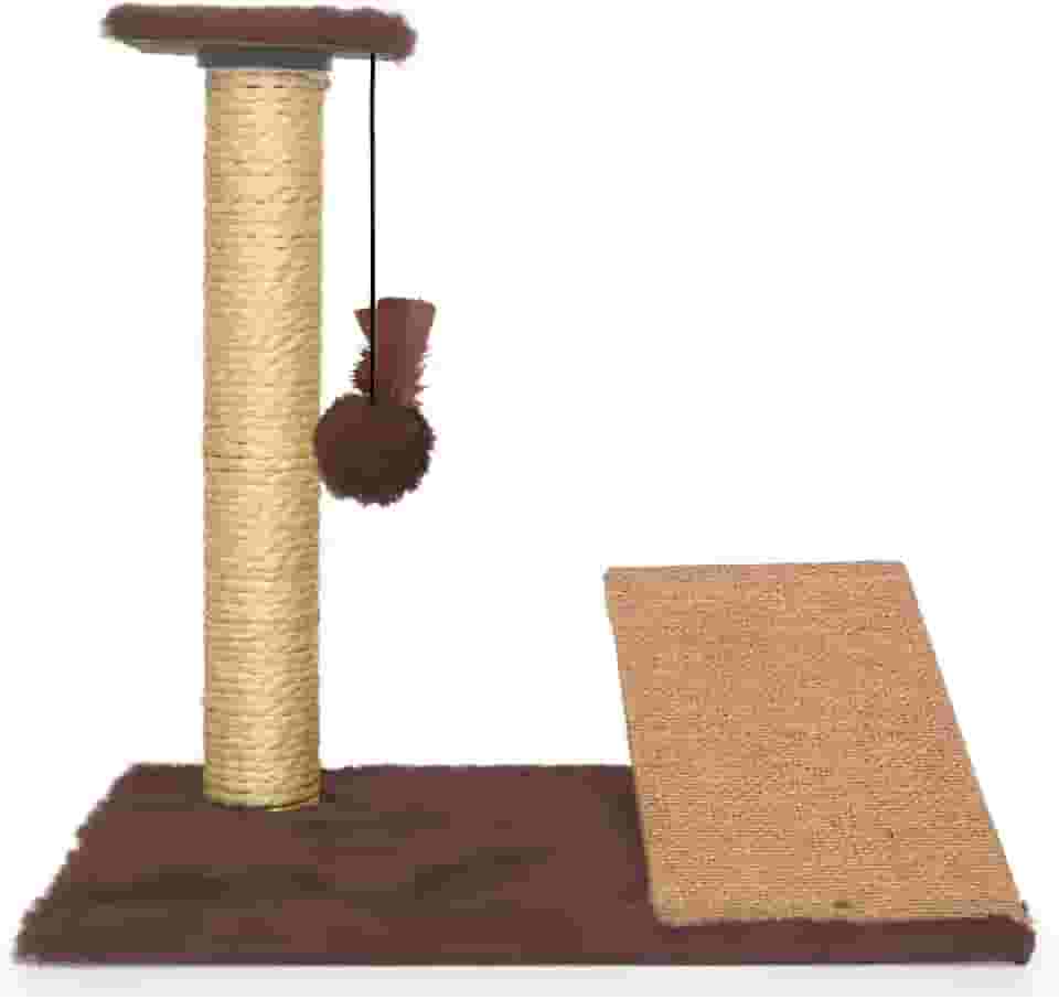 Arranhador Gatos Poste Com Rampa E Brinquedo Exclusivo