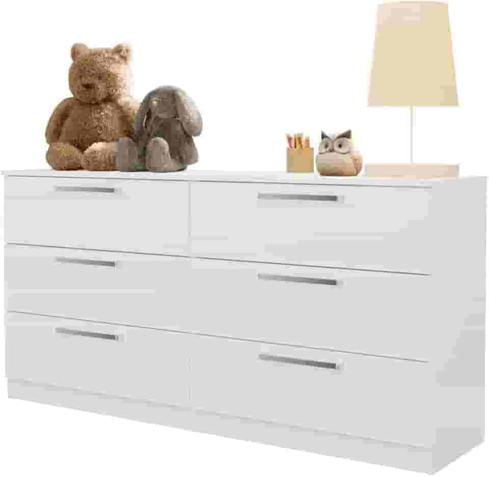 Cômoda Infantil 6 Gavetas Branco 3435 Madesa