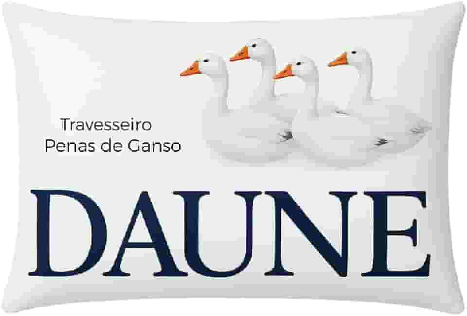 Travesseiro Penas De Ganso Macio 100% Natural 70x50cm Daune Premium