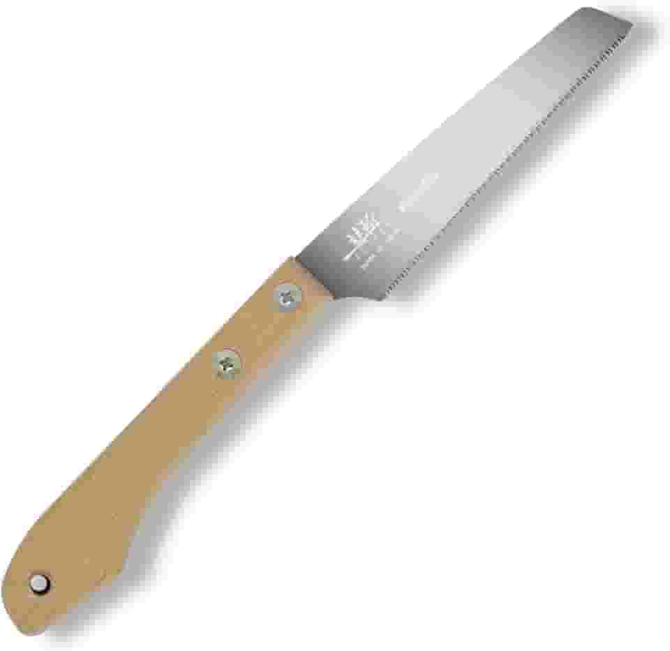 SUIZAN Serra manual pequena com lâmina de madeira versátil de 12,7 cm – Ferramentas para trabalhar madeira de borda única compacta japonesa
