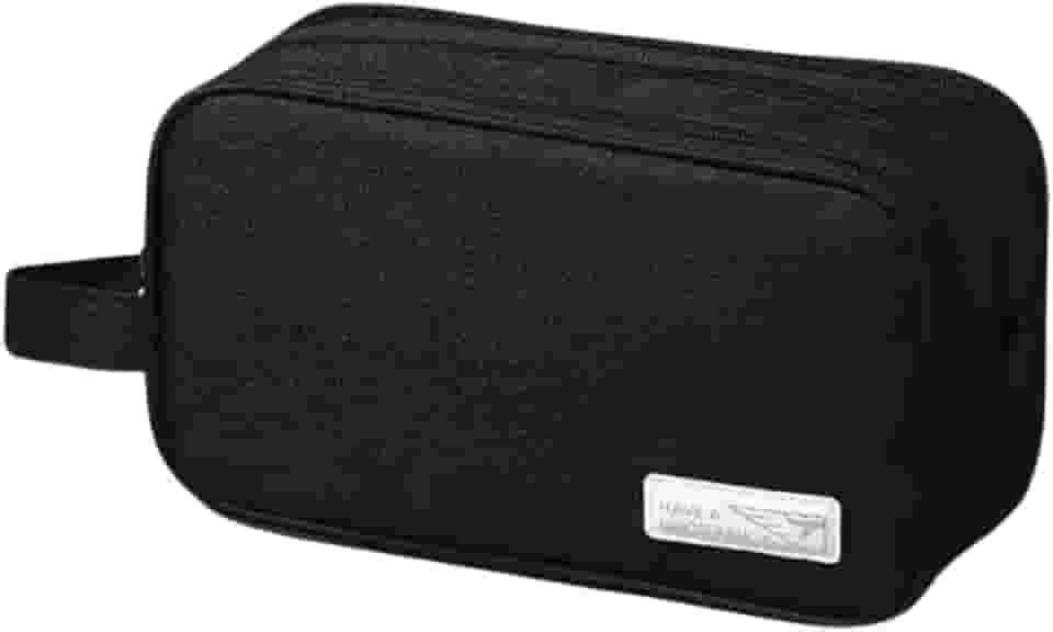 Necessaire Organizadora Unissex Impermeável Bolsa de Viagem Multiuso com 3 Divisórias para Higiene Pessoal, Cosméticos e Acessórios Compacta e Versátil Uso Diário Executiva (Preto)