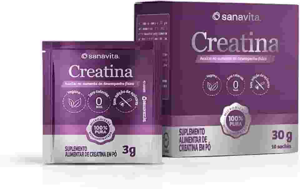 Sanavita Creatina 100% Pura - Monohidratada e Micronizada - Em Sachê