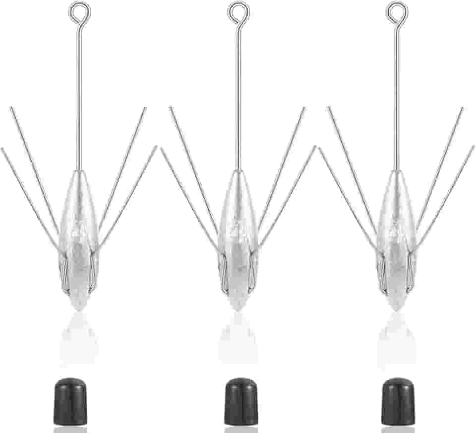 Aosethefrt 3 Peças Sputnik Chumbada Long Tail Equipamento de Pesca Peso, Chumbadas de Peixe-Gato de Água Salgada, Chumbada de Aranha de Pesca de Areia de Mar E Oceano (3)