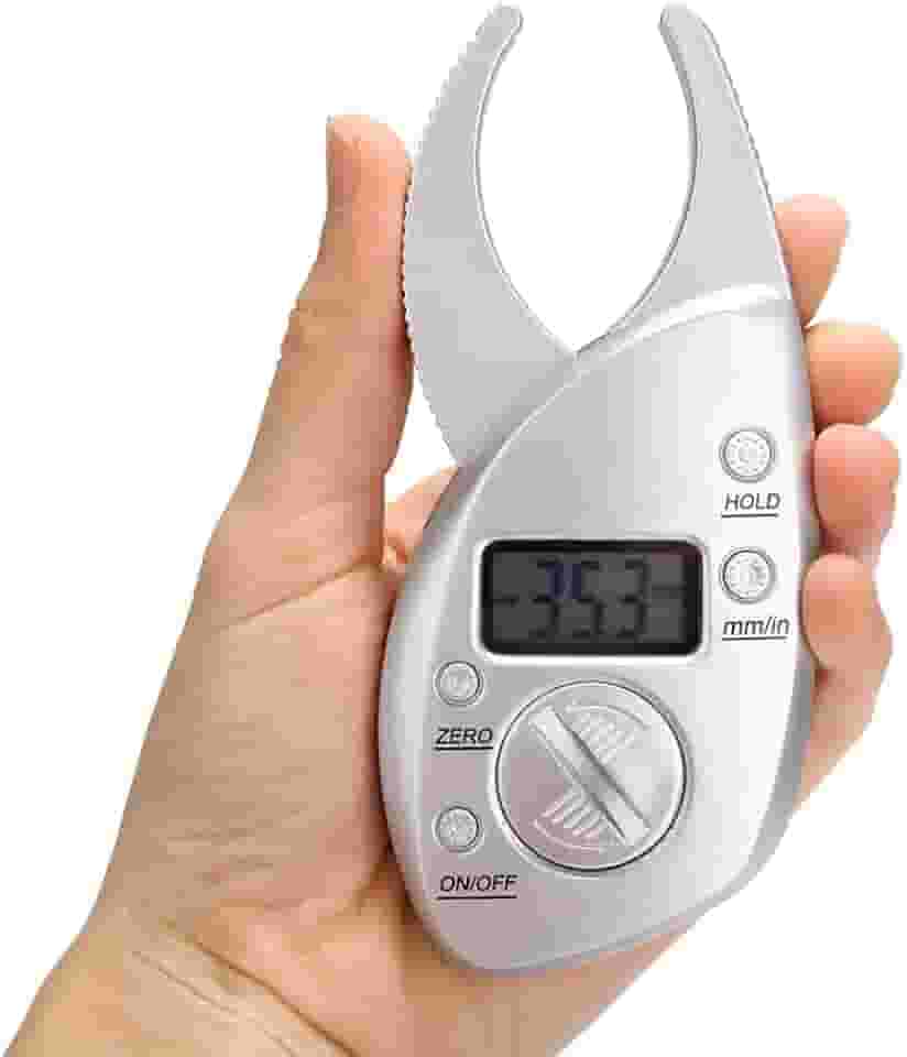 Plicômetro Digital, Aferidor de Gordura Corporal, Adipômetro para Medir Espessura de Dobra Cutânea