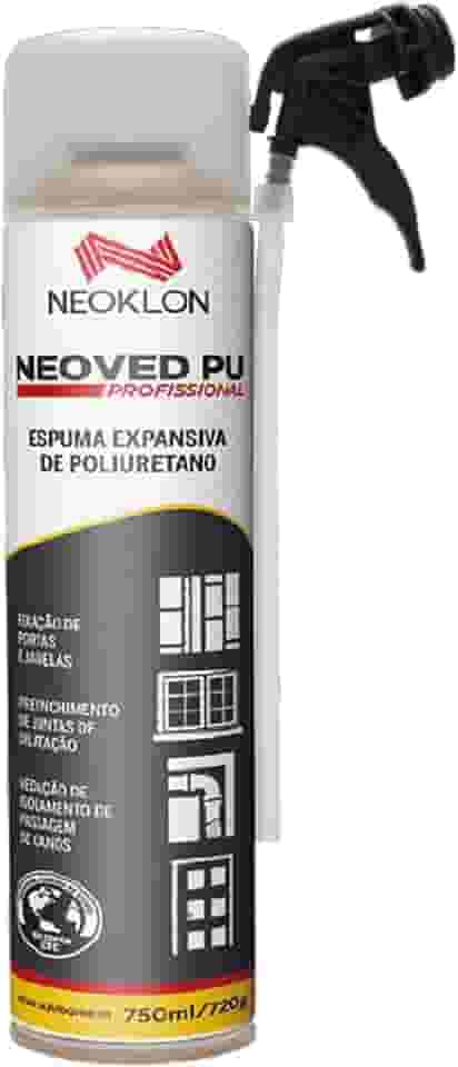 Espuma de Poliuretano Expansiva, Monocomponente, Alta Expansão, para Isolamento Térmico e Acústico, Fixação de Dutos e Ar-Condicionado, Preenchimento de Batentes Neoved Pu c/Aplicador 750g