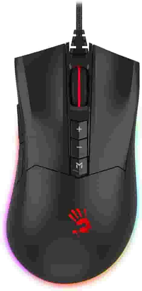 Bloody Mouse para jogos ES9Pro FPS RGB, chip PMW3389, 16000 CPI, taxa de relatório de 2000 Hz, 400IPS, memória integrada 4M, totalmente programável com macros predefinidas avançadas