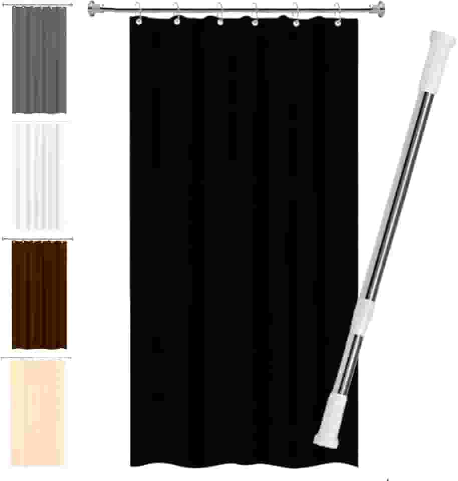 Kit Cortina Box 1,80mx1,80m e Varão Extensível até 2m Antimofo Impermeável Blackout Luxo (CINZA)