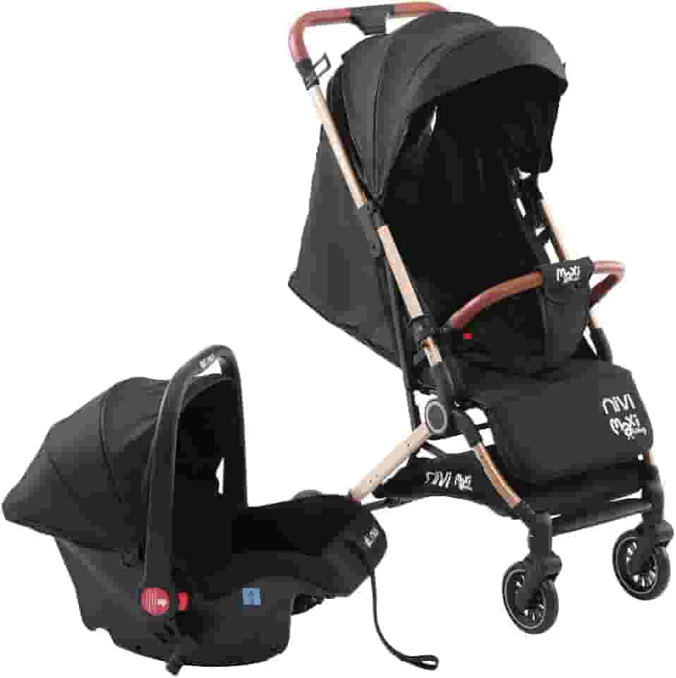 Carrinho de Passeio C/Bebê Conforto TS NIVI Maxi Baby (Preto-Marron)