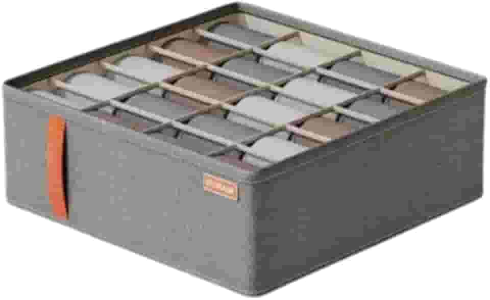 Caixa Organizadora de Gavetas com 20 Divisórias para Meias, Cuecas, Calcinhas, Roupas Íntimas, Gravatas e Acessórios – Organizador Dobrável com Zíper - NRSHOP