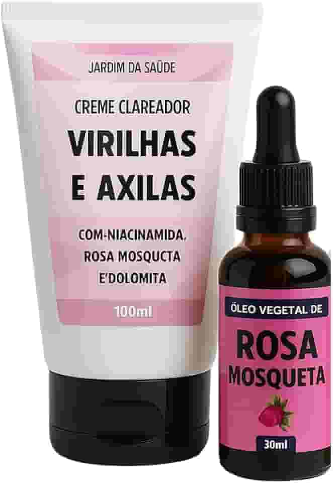 Creme Clareador de Virilhas e axila + óleo de Rosa Mosqueta 100% Puro 30ml