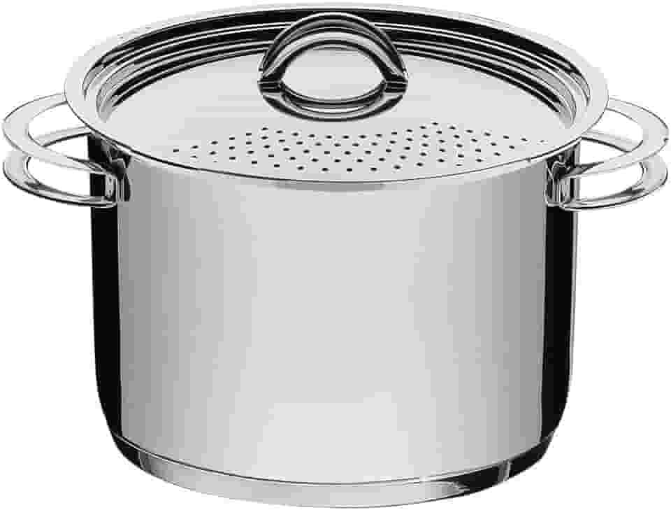 Espagueteira Tramontina Solar em Aço Inox Fundo Triplo com Tampa e Alças 24 cm 7,7 L