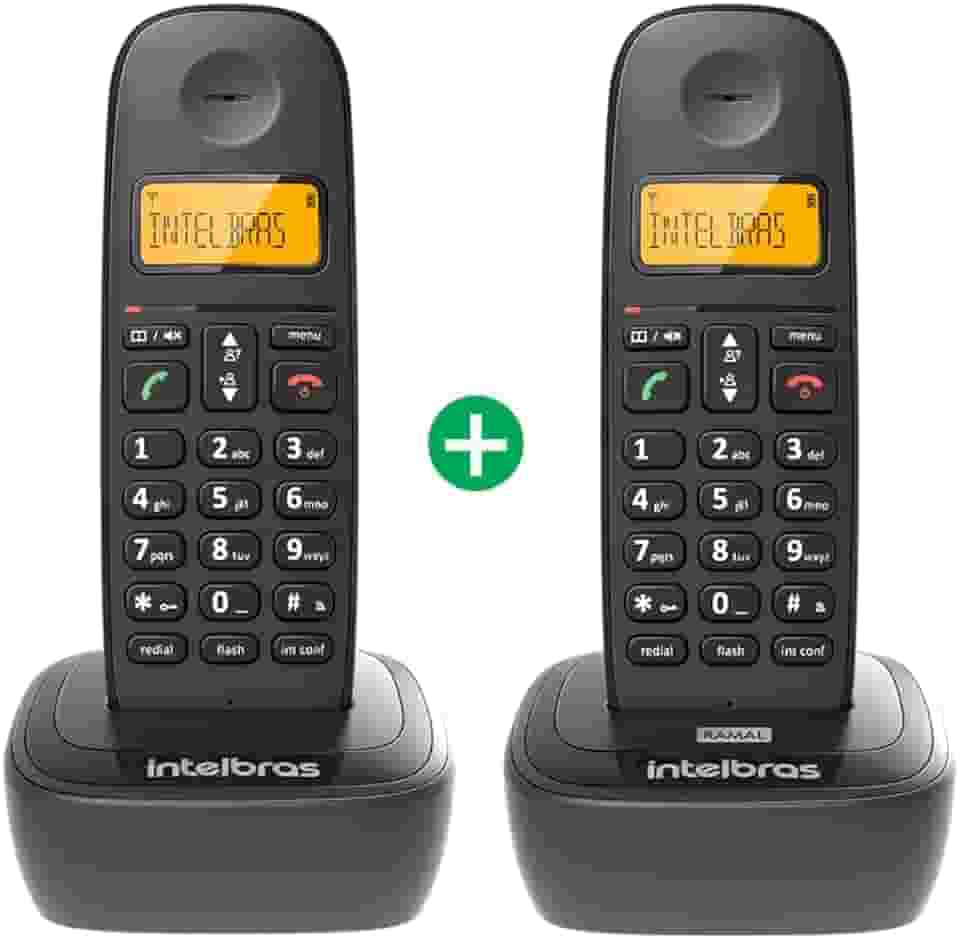Kit Telefone Sem Fio Digital com Ramal Adicional TS 2512 Preto Intelbras