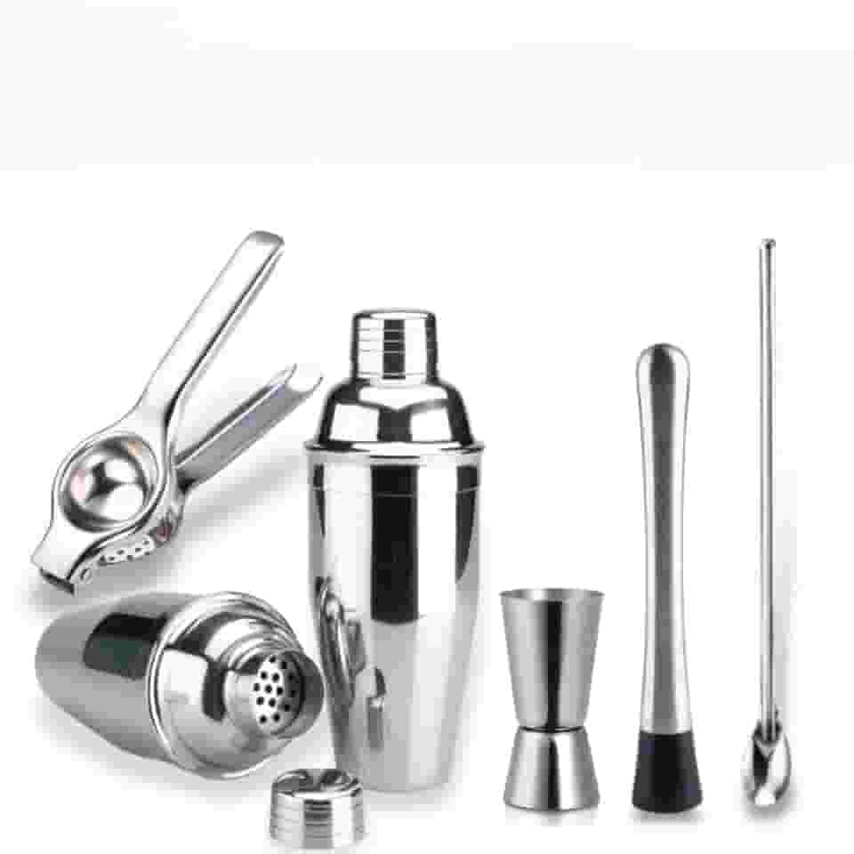 Kit 5 Barman Caipirinha em Inox Completo Coqueteleira