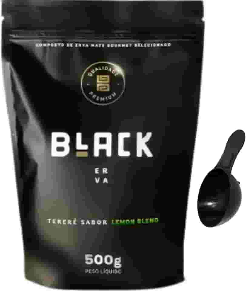 Erva Mate Tereré 500g Black Erva Escolha o Sabor + Acompanha Medidor (Colher medidora) (LEMON BLEND)