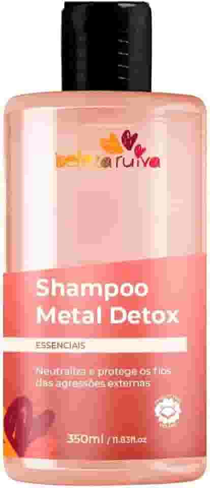 Beleza Ruiva – Shampoo Metal Detox Essenciais 350ml | Antimetais com Ácido Lático e Rosa Canina | Limpeza Suave, Proteção da Cor e Brilho Intenso