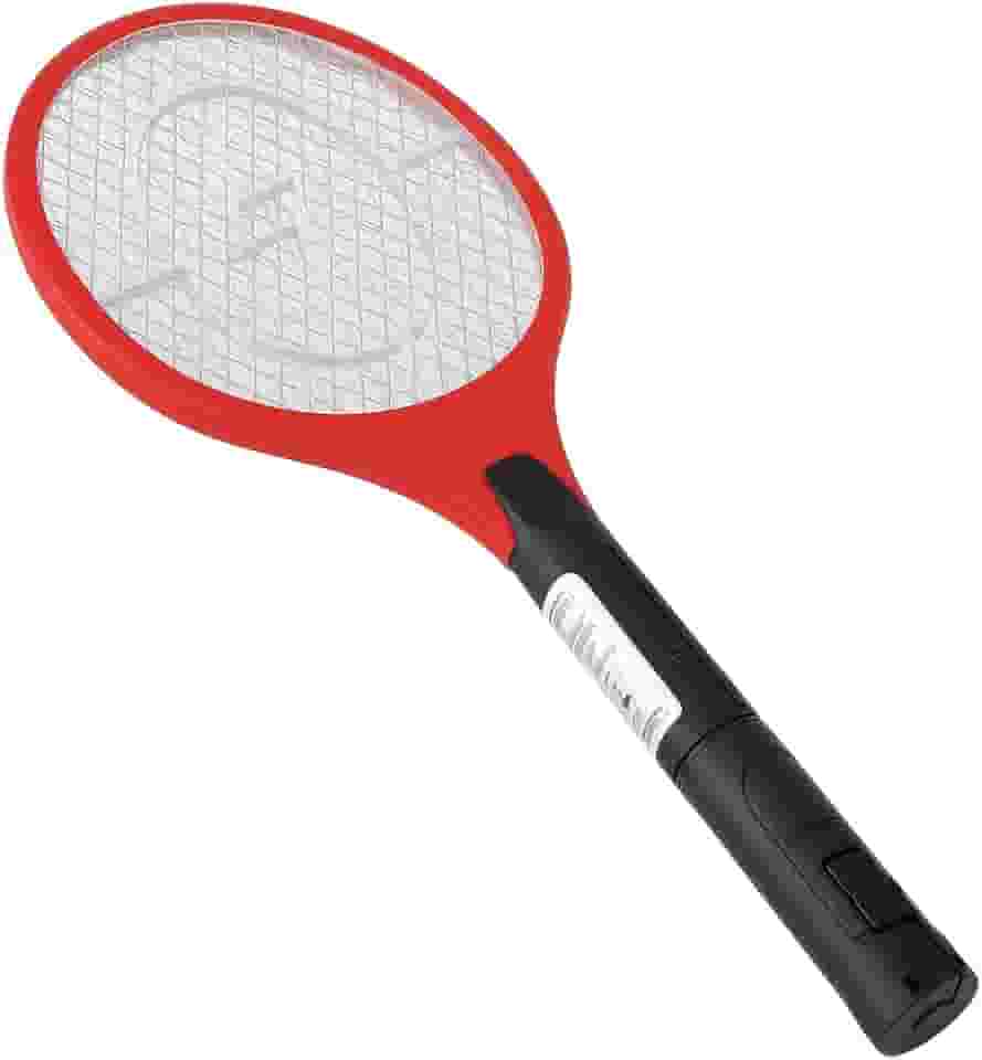 Raquete Elétrica Mata Mosquito, Recarregável, Bivolt, com LED, Botão de Segurança, Grade Protetora