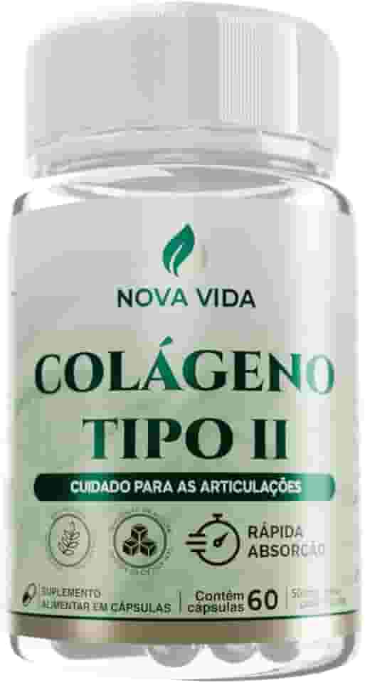 Colágeno Tipo 2 Concentrado 500mg – Alta Absorção – Suporte para Articulações, Cartilagens e Mobilidade – Fórmula Premium - 60 Cápsulas.