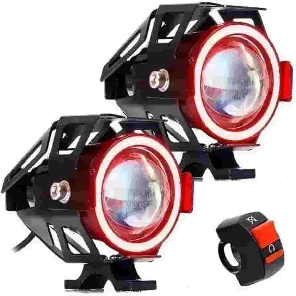 Farol De Milha Mini Angel Eyes U11 Moto Led Auxiliar 20w 12v