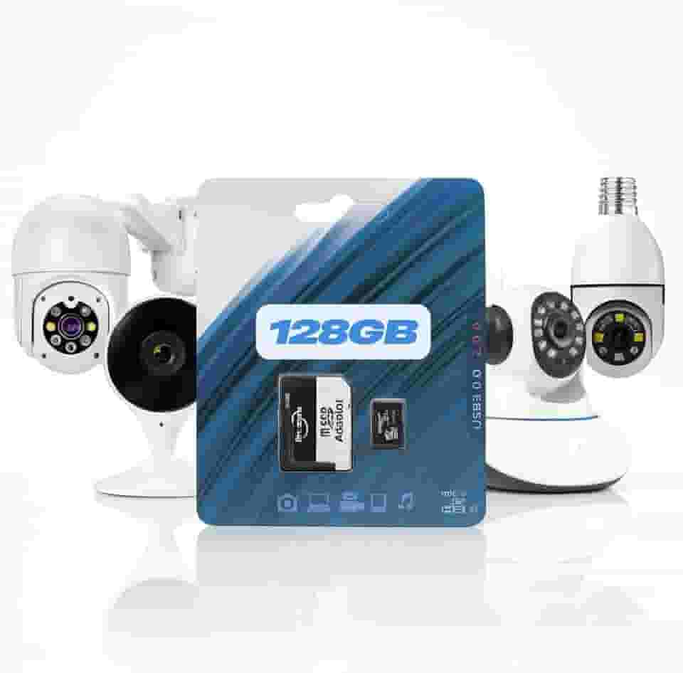 Cartão de memória 128GB para camera wifi, camera baba eletronica, 3 antenas, intebra, drones, celular, games, fotos, vídeos salva, friday (128GB)
