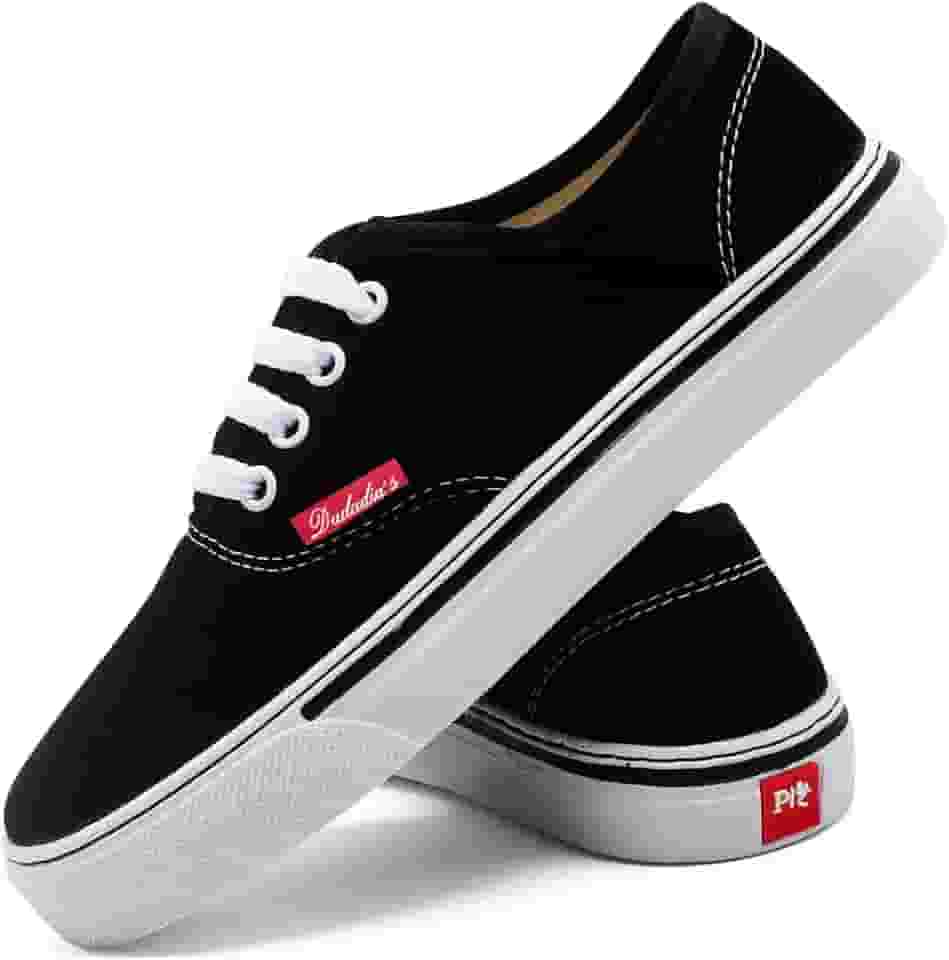 Tenis Feminino Confort Cano Baixo Skateboard Casual Old School Cor:Preto;Tamanho:37;Genero:Feminino
