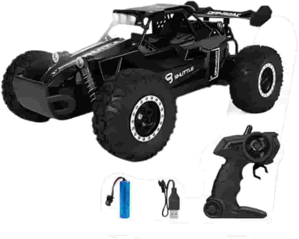 Carrinho de Controle Remoto 4x4, 1:16, Alta Velocidade 20km/h, 2.4GHz, LED, Amortecedores, Todo-Terreno