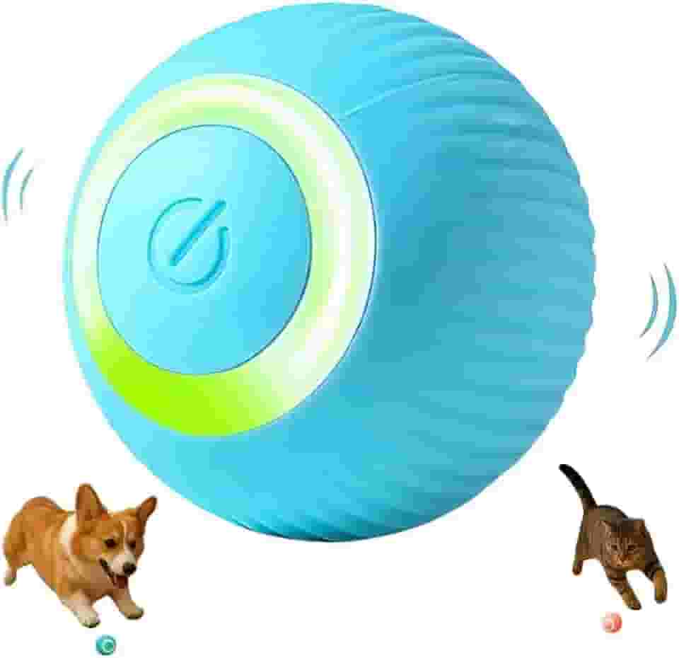 Bola Giratória Automática Para Cães E Gatos 360° Com Led Brinquedo Inteligente Usb Recarregável Para Pets Movimento Automático Sensor Luz Instinto Caça Diversão Em Casa E Apartamento