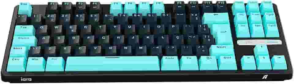 Teclado Gamer Mecanico Aplus Iara Obsidian, TKL, Gasket, RGB Personalizavel, Hot Swap, Anti-Ghosting, Switch Huano Blue, Windows/Mac e ABNT - Preto e Azul