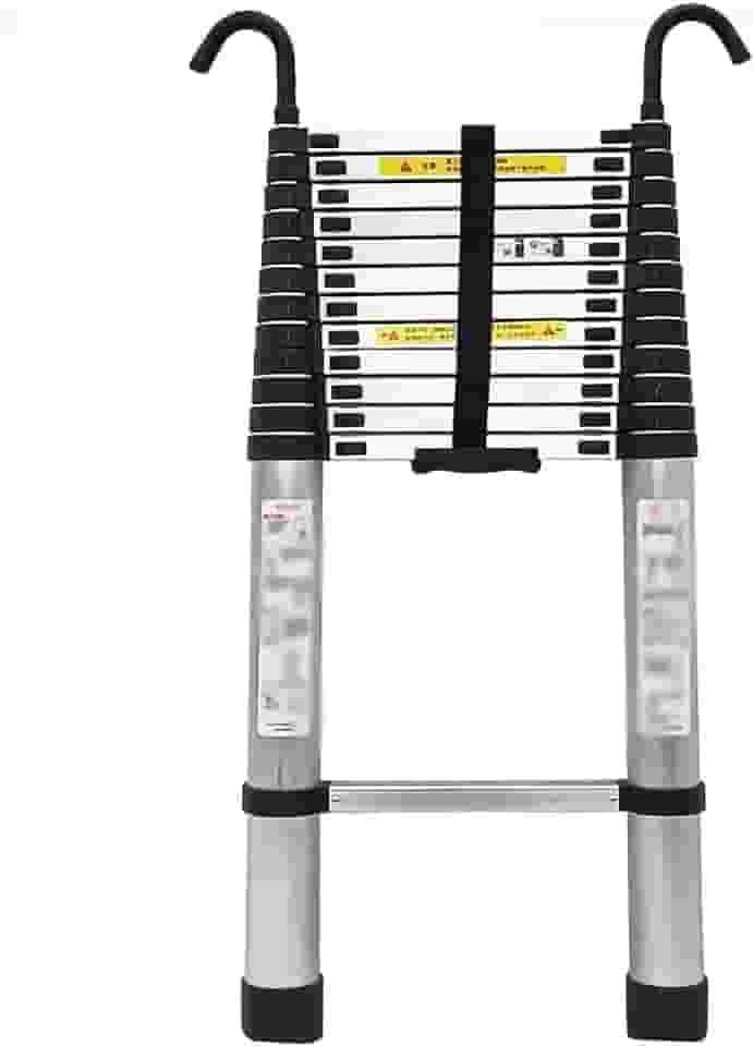 Escadas telefônicas, escadas com gancho destacável, escadas dobráveis multiuso para motorhome/loft, casa/sótão, carga máxima de 150 kg/150 kg/a/1,5 m