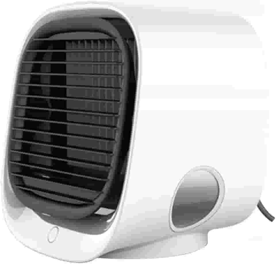 Mini refrigerador de ar portátil para casa umidificador purificador de ar condicionado USB desktop ventilador de ar para sala de escritório, branco