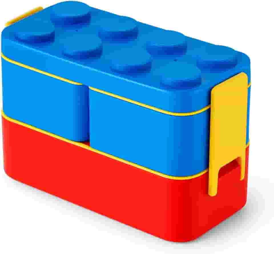 Marmita Lancheira Infantil Montável, 3 Potes Empilháveis, Livre de BPA, Compacta e Divertida