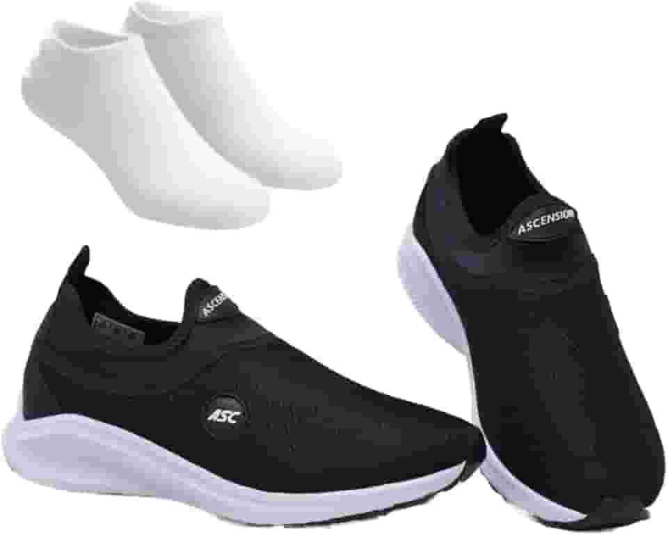 Tênis Ortopédico Unissex Ascension + Meia Branca | Estilo Tipo Meia – Leve, Confortável, Calce Fácil | Ideal para Caminhada, Academia e Uso Diário