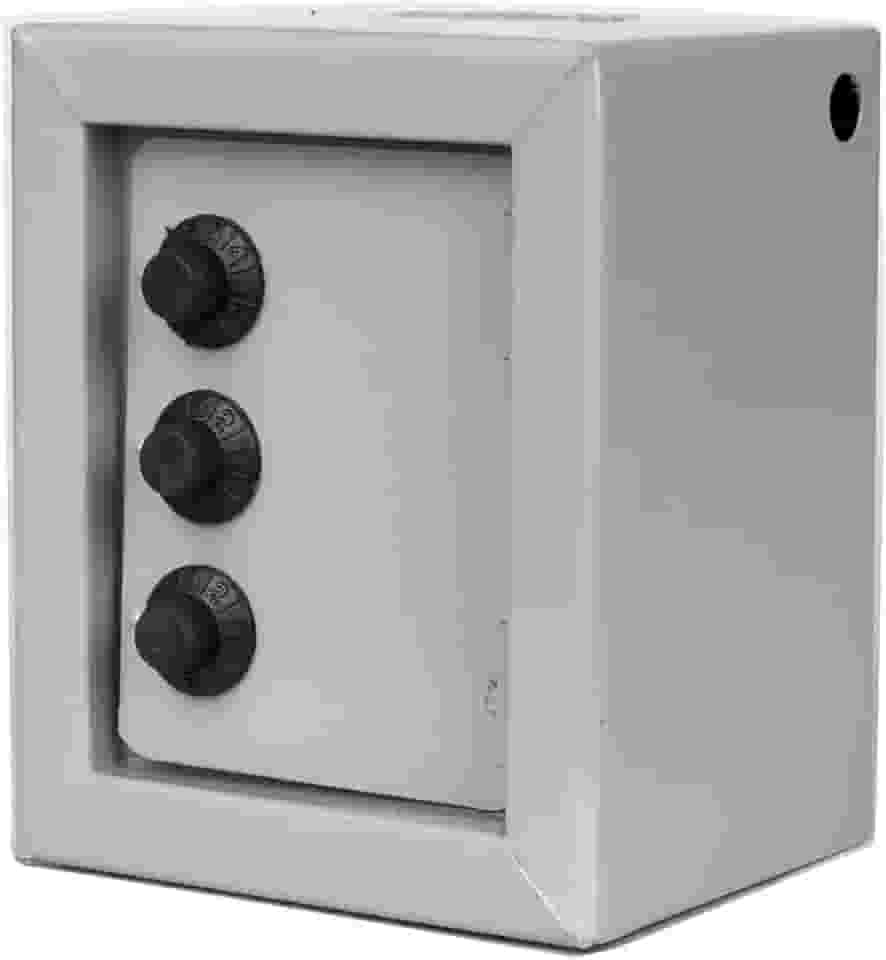 Mini Cofre Com Segredo Senha Para Moedas Notas Cofrinho (CINZA)