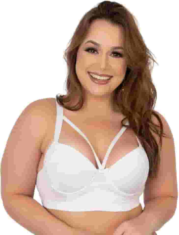 Soutien Strappy Reforçado Plus Size Sutiã Lingerie Renda Bojo Tamanho Especial
