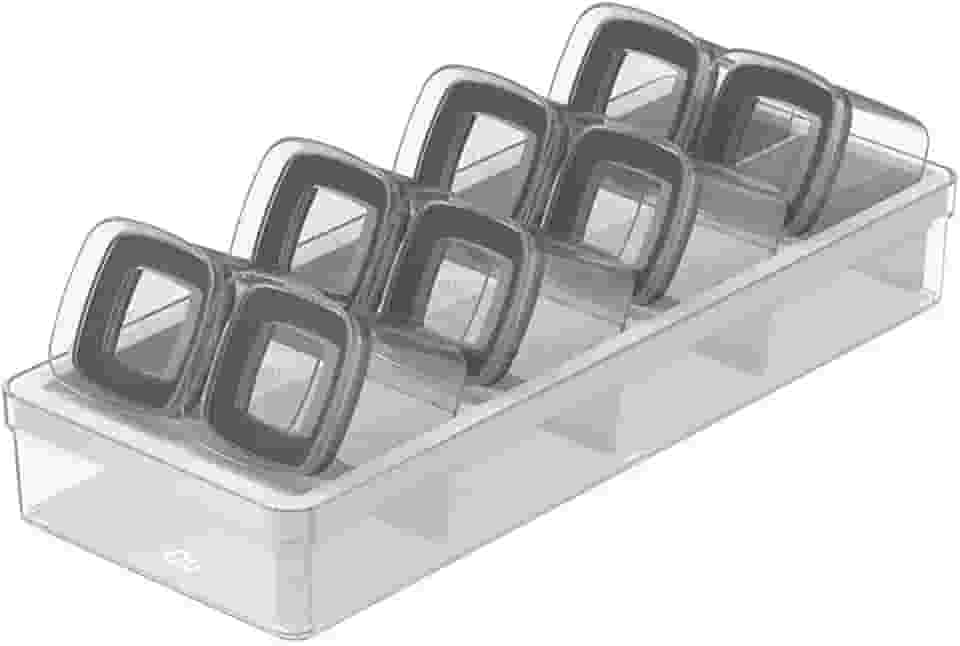 Ou Organizador de Temperos 9 Peças Branco Linha Clear Gavetas