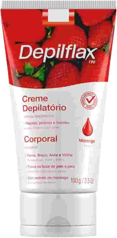 Creme Depilatório Depilflax-Corporal Morango Perna Braço Axilas e Virilha 100g