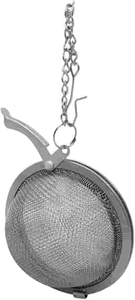 Infusor de Chá em Aço Inoxidável | Mini Coador Portátil com Corrente para Ervas e Chás em Folhas