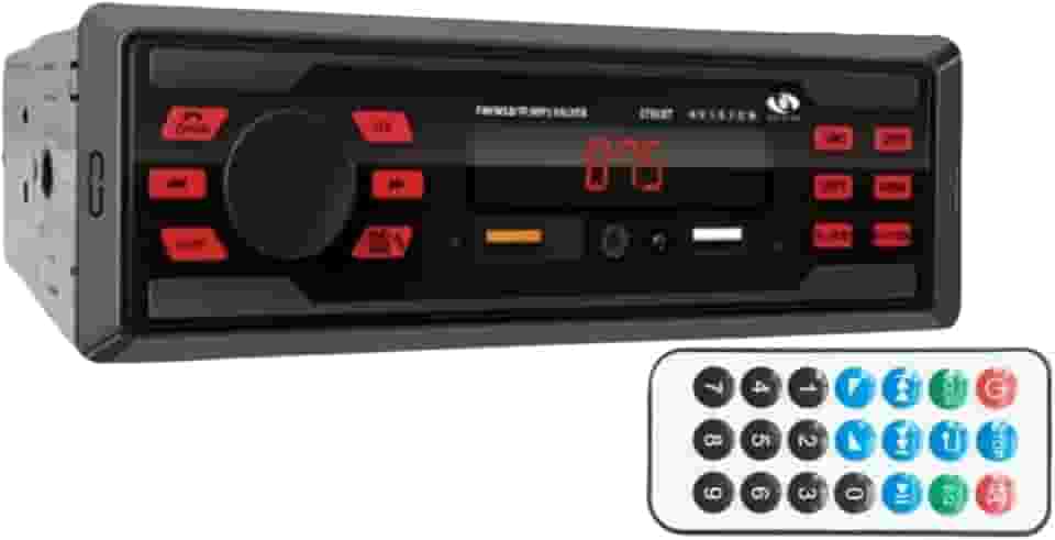 Rádio Automotivo, MP3 Player, Bluetooth / 2 USB/FM - Preto, Aux, Controle Remoto (Preto com Iluminação Vermelha)