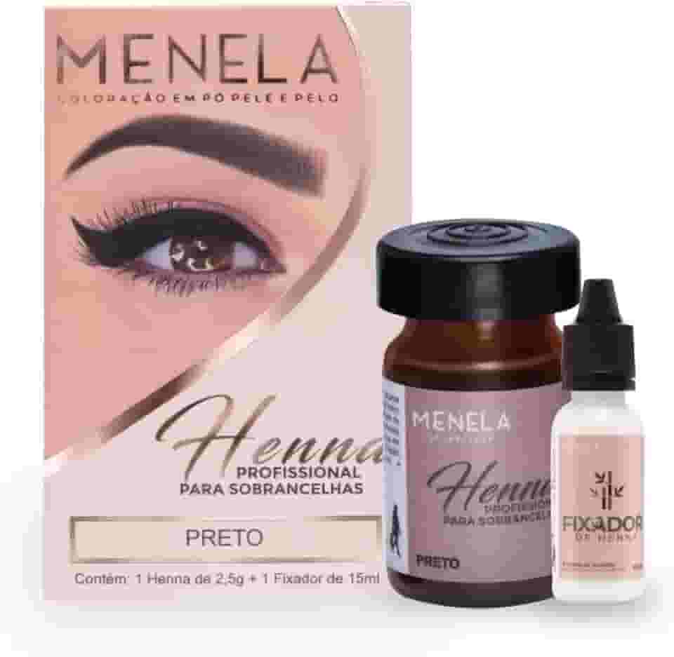 Menela Kit Henna Para Sobrancelhas 2,5g Preto