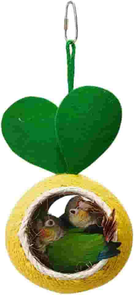 Casinha de pássaros, ninho de coco, gaiola de pássaros de coco natural, ninho de pássaro para papagaio, hamster, esquilo, rato, periquitos, tentilhões