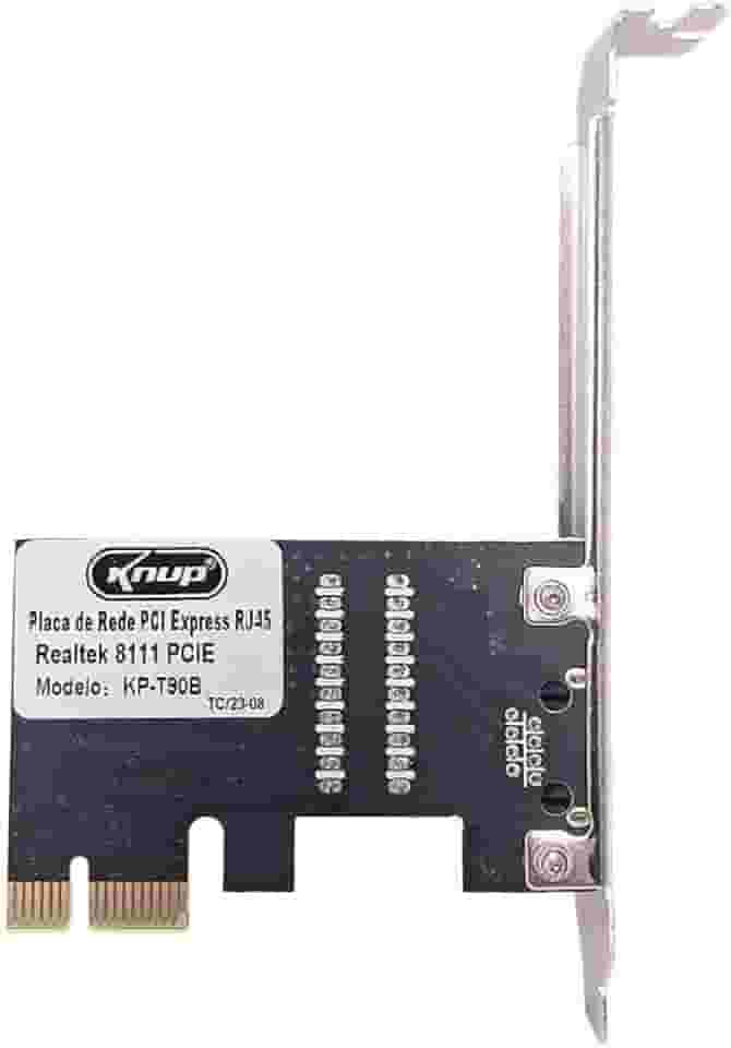 Placa de Rede PCI Express RJ45 Knup de 10/100/1000Mbts para Windows, Mac OS e Linux Alta Performance