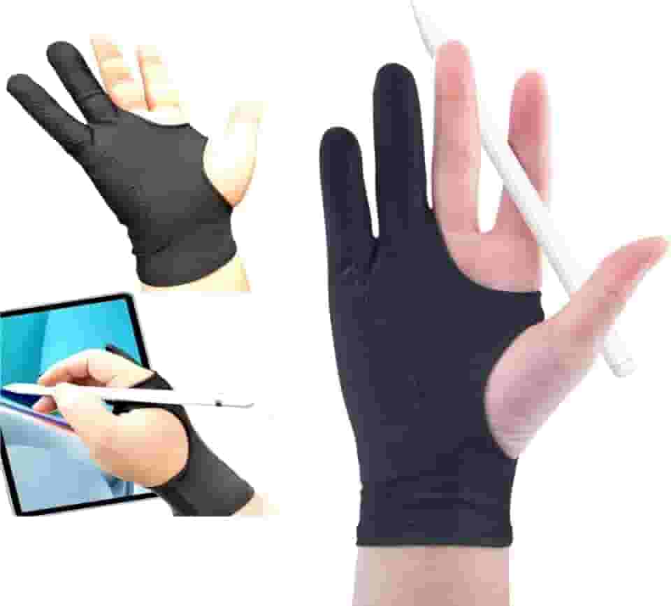 Luva de Desenho Profissional 3 camadas Palm Rejetion para Mesa Digitalizadora, Luva Desenho Digital Ideal para iPad e Tablet, Extra Confort, Ergonomica, Anti Suor