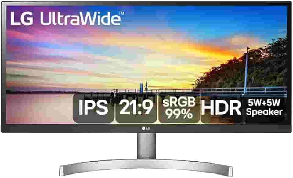 Monitor LG 29" UltraWide Full HD Inclinação 75Hz 5ms Branco 29WK600-WAWZ