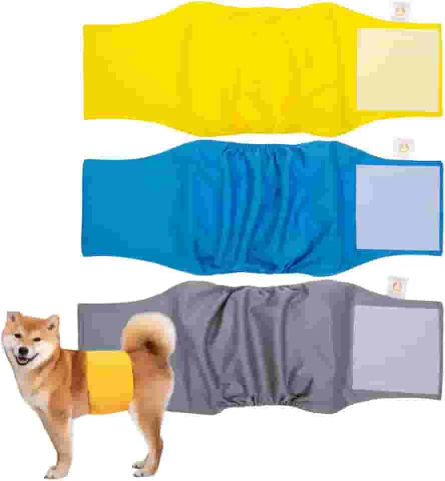 Kit 3 Fraldas Cachorro Macho Reutilizáveis Cor 1- Materiais Duráveis ​​Solução lavável na máquina para incontinência de animais de estimação e viagens longas Petting Is Caring (P)