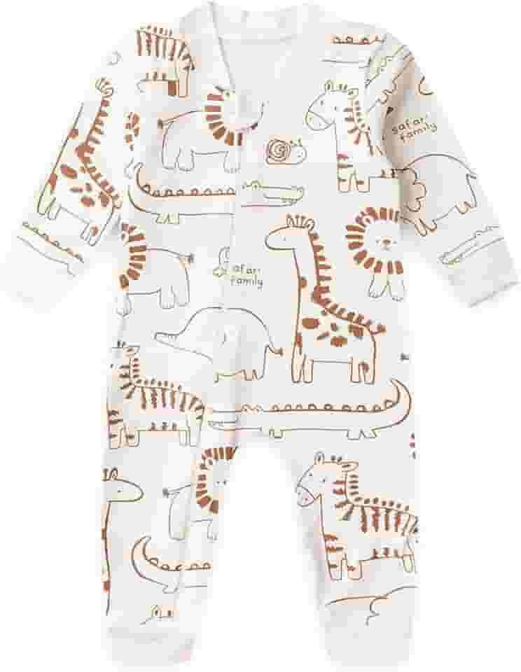 Macacão Bebê Unissex sem Pé Suedine Estampado (RN/P/M/G)