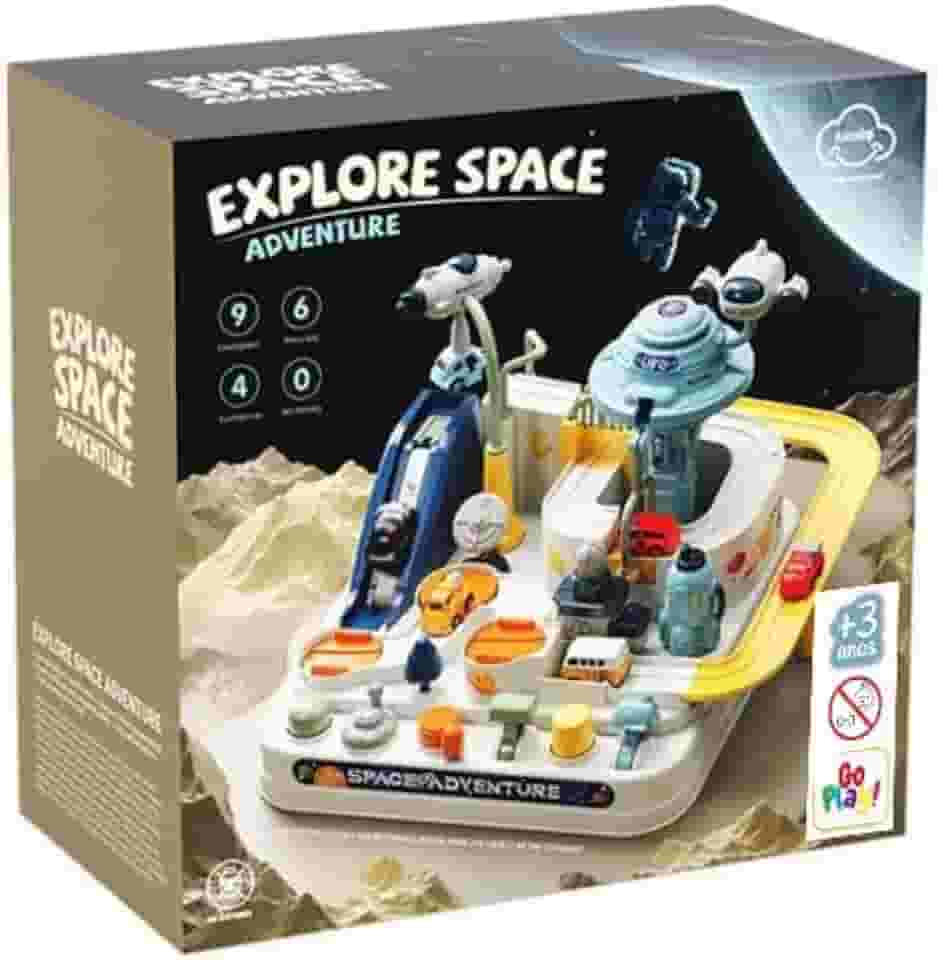 Pista de Carrinhos com Controle Manual de Atividades - Aventura no Espaço