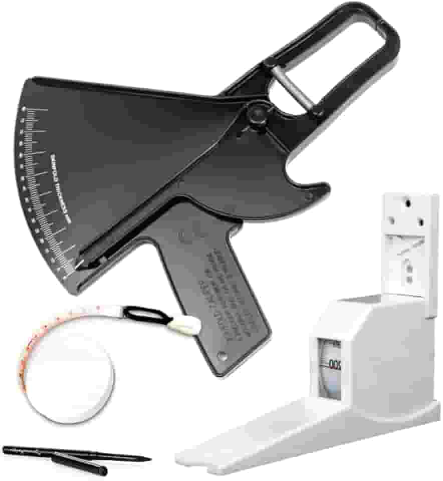 Adipômetro Plicômetro Clínico + Trena corporal + Lápis de marcação + Estadiômetro