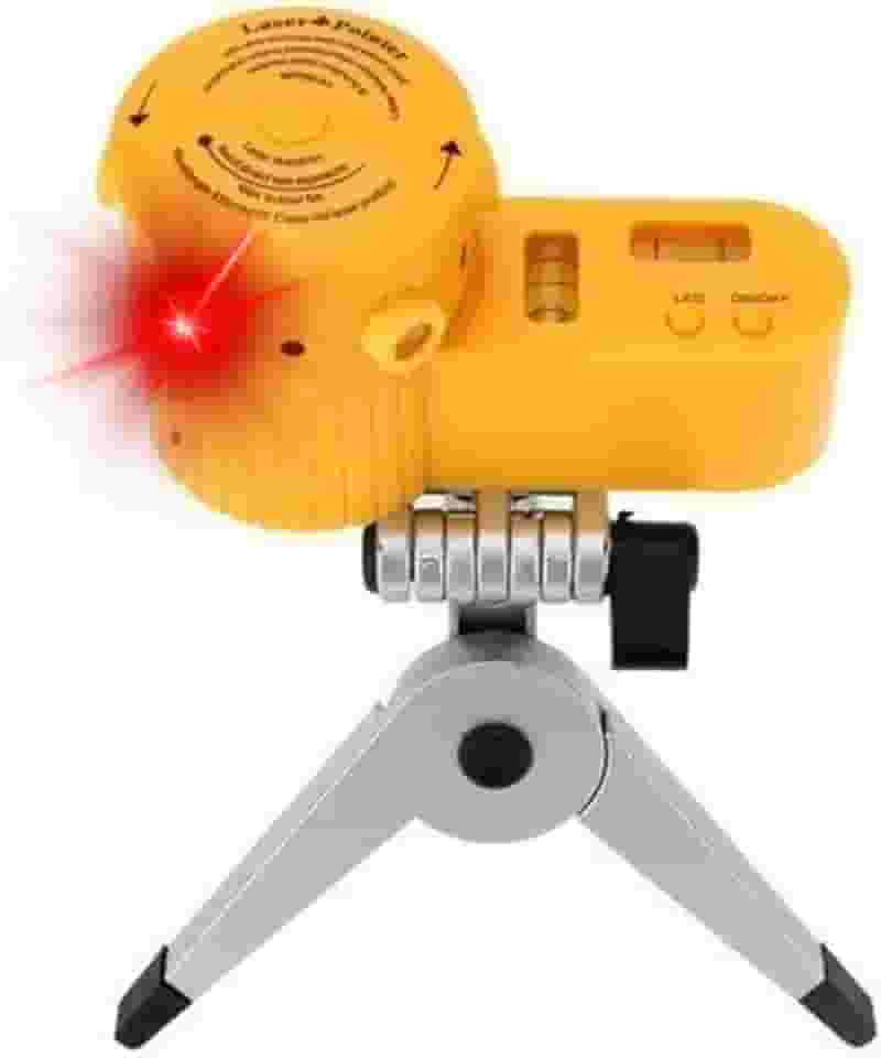 Nível Laser Nivelador Giratório Tripé ABS Profissional 360° Com 6 Modos Mini Tripé Marcenaria Engenharia LED Noturno Cruz Multifuncional PREMIUM ONYK