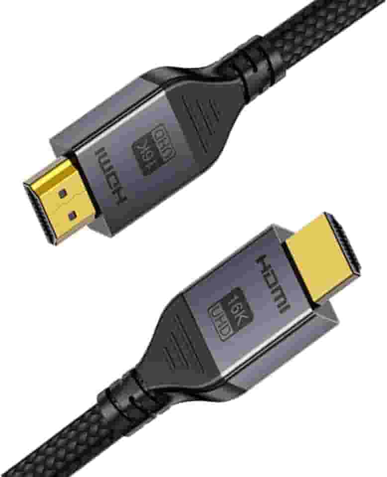 AzuFlt Cabo HDMI 2.2 16K 10K 8K 96Gbps, HDMI de alta velocidade, suporta 4K480Hz 8K240Hz 16K60Hz, HDCP 2.2 e 2.3, HDR dinâmico, eARC, DTS para Roku TV/HDTV/PS5/Blu-ray (16K Acc, 1m)
