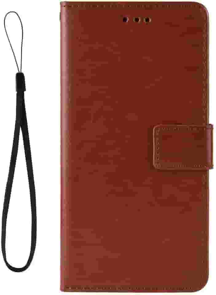 Capa para ASUS Asus Zenfone 6 ZS630KL,Caso de telefone Flip magnético,Design de carteira de couro PU com slots de cartão -Brown