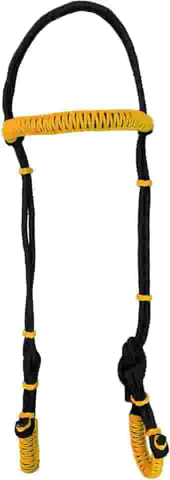 Cabeçada Para Cavalo de Nó e Cordinha Para Todas as Raças (Preto Com Amarelo)